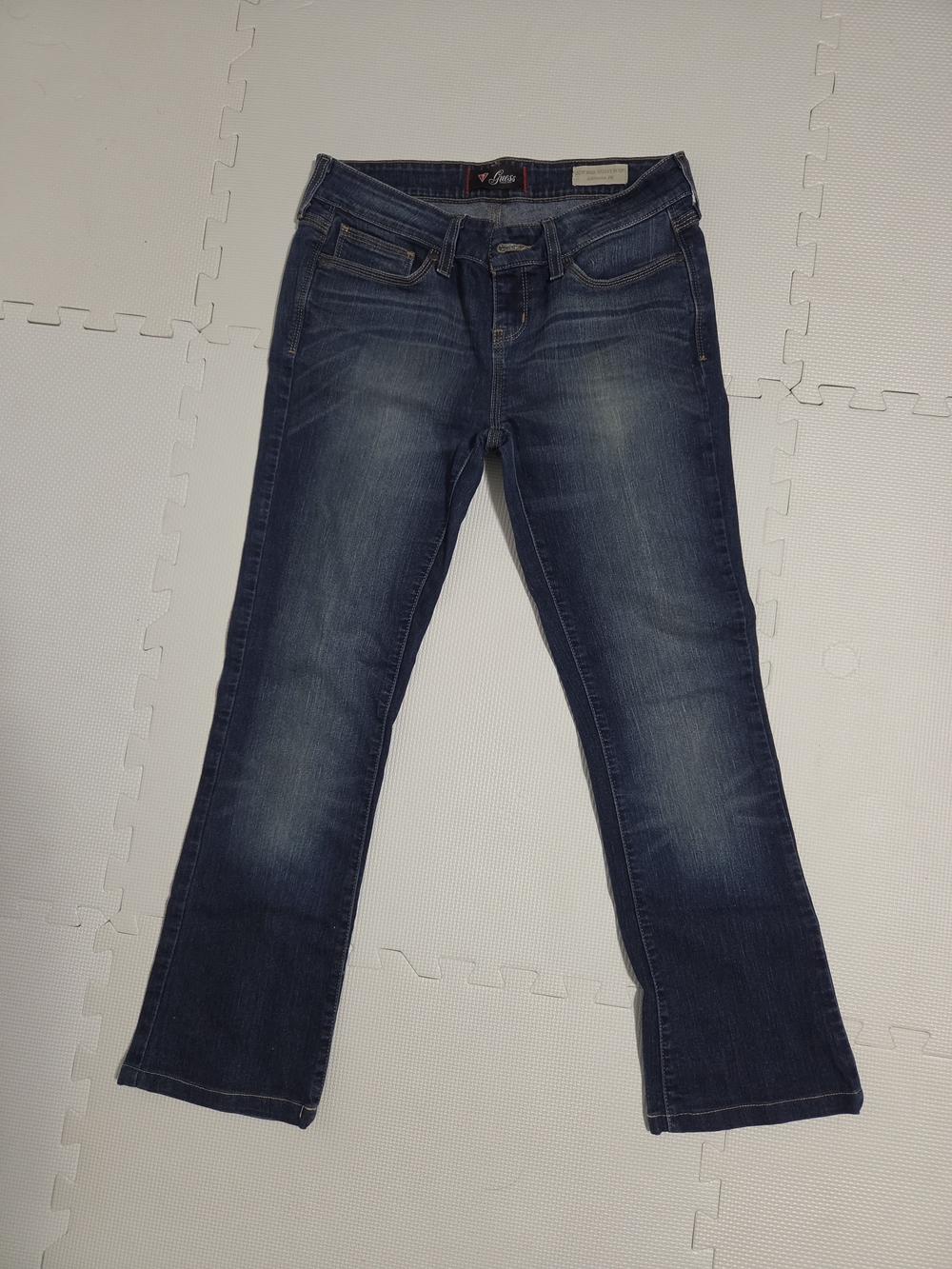 Guess Dark Blue Bootcut Jeans with Faded Panels